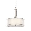 Duża lampa wisząca Lacey 4 źródła światła antyczny pewter okrągły biały abażur nowoczesna minimalistyczna KL-LACEY-P-L-AP KICHLER